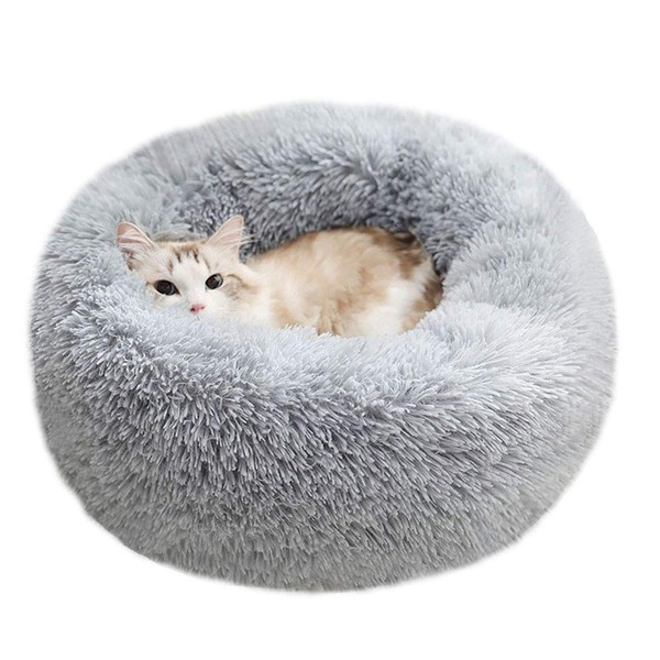 BODISEINT Modern Soft Plush Round Pet Bed for Cats or