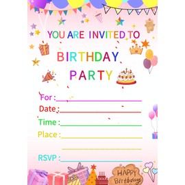 16 Birthday Party Invitation Cards with Envelopes,Uniquely Designed Birthday Cards for Children,Men, Women and Kids (Stars)