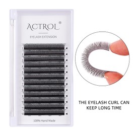 W Eyelash Extensions 3D Volume 0.07C Curl 8mm Easy Fan W-shaped Lash Premades Cluster Black YY Lash
