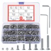 QJKEJI 580 Pieces M3 M4 Hex Flat Head Screw Set,