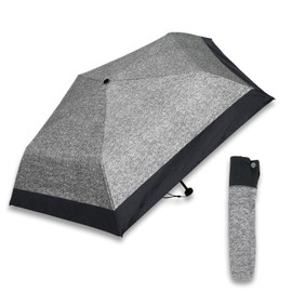 Parasol, Folding Umbrella, Long Umbrella, 2-Way, Rain or Shine, UV Protection, Light Blocking, 99.9% Durable, Lightweight, Women's, Heather gray × black