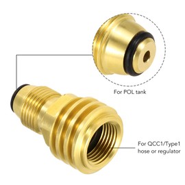Joywayus Propane Tank Adapters Converts LP Tank POL Service Valve to QCC1 Brass Solid Universal Fit (Type 1)