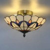 Skyweel 12 Inch Vintage Chandeliers Light Tiffany Style Stained Glass
