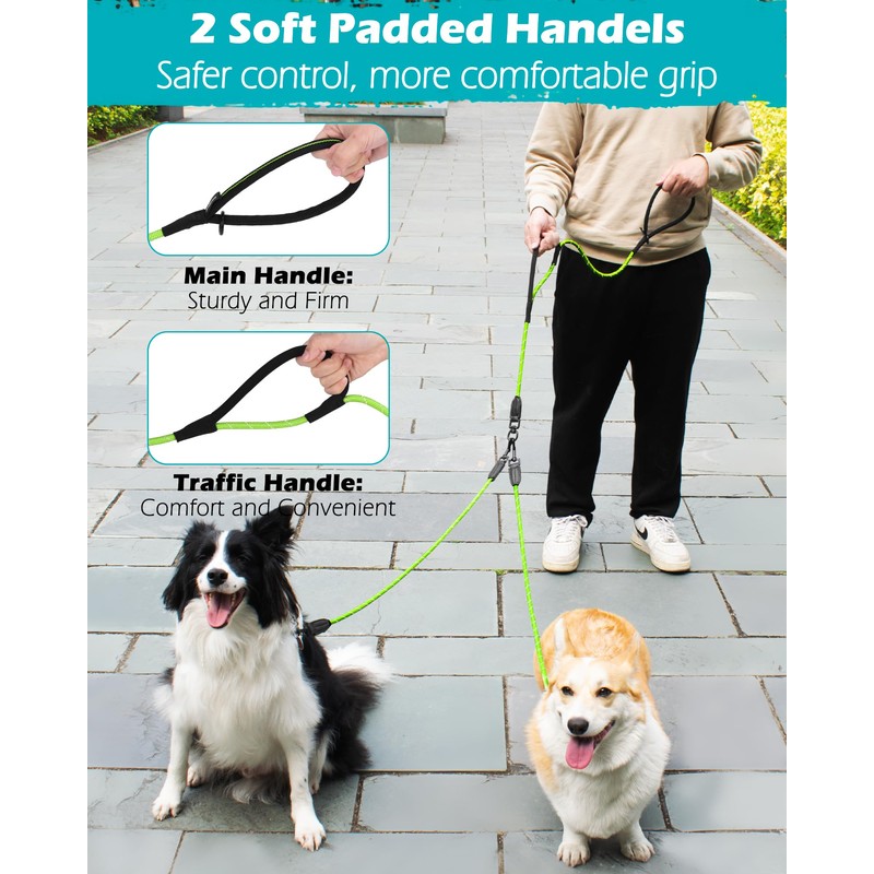PetBonus Double Dog Lead for 2 Dogs, No Tangle, Robust
