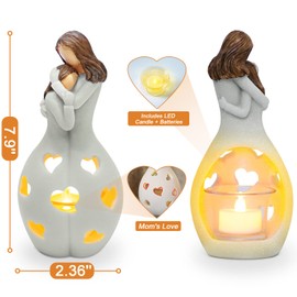 Gifts for Mom from Daughter - Thanksgiving Christmas Mother's Day Birthday - Candle Holder W/Flickering Led Flameless Candle