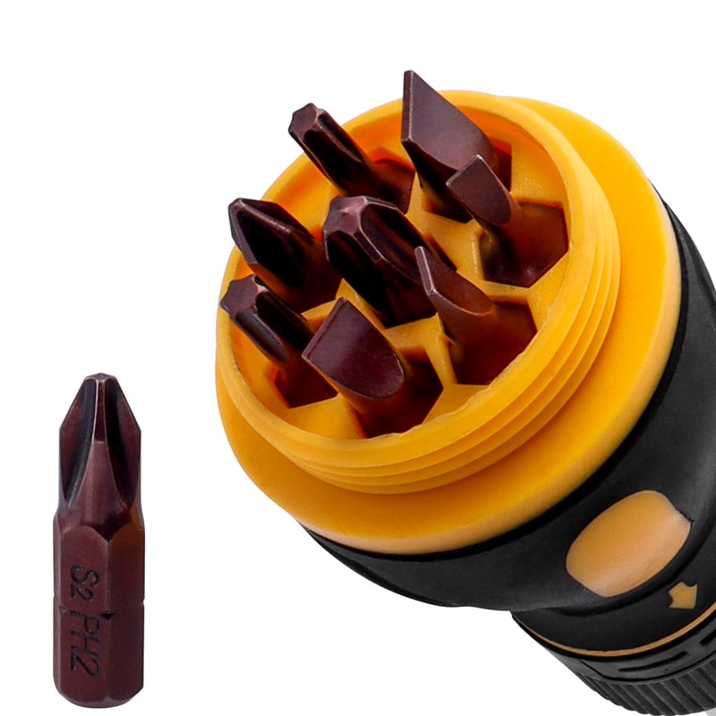 Gasea 9 in 1 Magnetic Ratchet Screwdriver Set, Mini Stubby