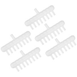 M METERXITY 5-Pack Aquarium Air Valve 8mm to 4mm 8-Ways, Plastic Air Line Tubing Splitter Connector Flow Control Pump Accessories for Aquarium/Fish Tank/Garden/Agricultural/Irrigation [White]