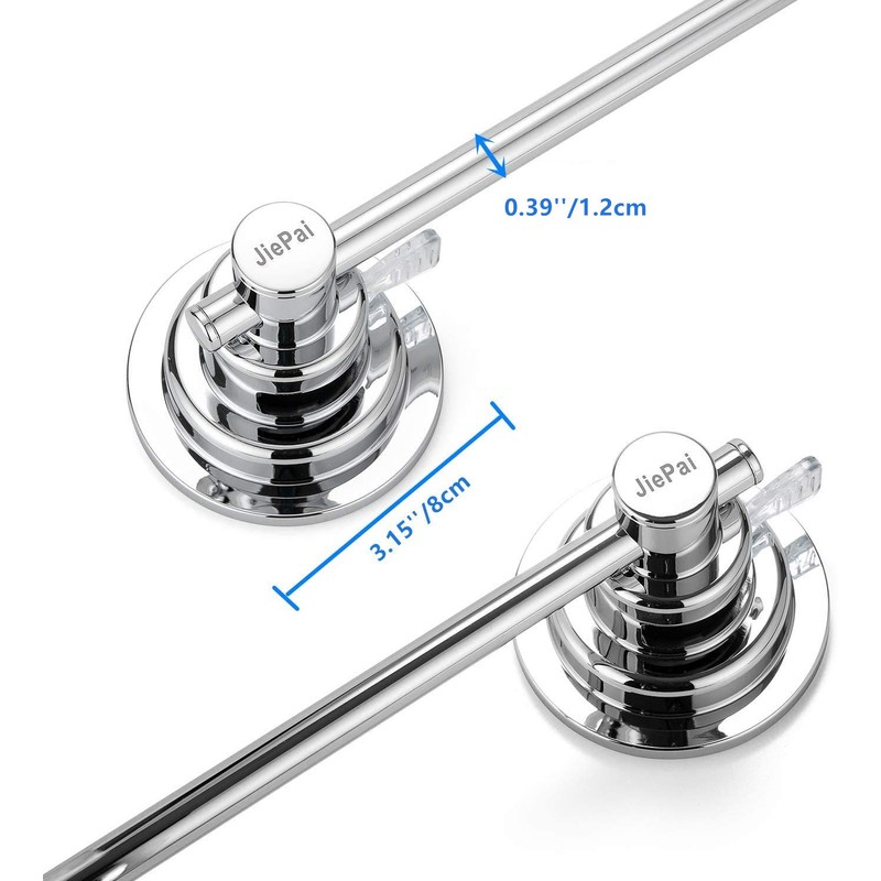 JiePai Suction Cup Towel Bar 16 Inch,Removable Vacuum Suction Towel