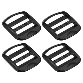 QUARKZMAN Metal Ladder Buckle Slider Tri-Glider Metal Adjustable Buckles 32 mm (1-1/4 Inch) Inner Width for Webbing Backpack Straps Black Pack of 4, black
