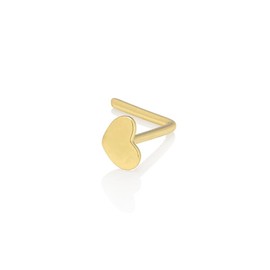 Mia Gioielli - Nose jewellery, nose studs piercing 18ct gold Heart, hypoallergenic, F-08640-0G00