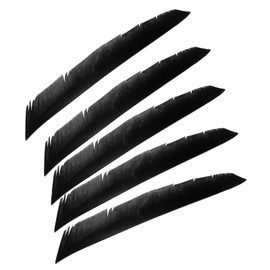 PATIKIL Arrows Vanes, 50 Pack 11 Inch Turkey Feather Arrow Fletching Archery Arrow Feather Right Wing Shield Fletch for DIY Target Shooting, Black