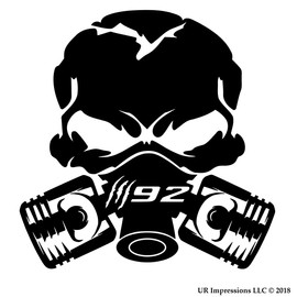 MBlk Claw Marks 392 Piston Gas Mask Skull Decal Vinyl Sticker Graphics for Cars Trucks SUV Vans Walls Windows Laptop|Matte Black|5.5 Inch|UR688-MB