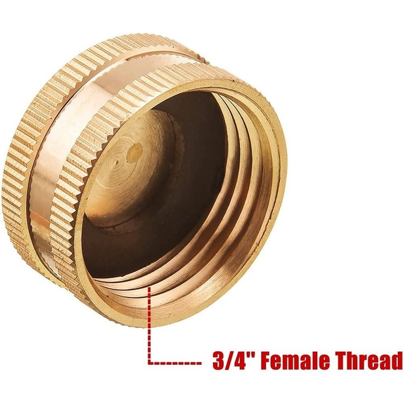 Tuperoymse Garden Hose Female End Cap, Brass Spigot Cap with