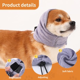 UUREED Dog Ear Muffs Noise Protection,Dog Hematoma Ear Wrap, Upgraded Velcro Dog Headband for Anxiety Relief, Warm Dog Ear Cover Winter Hat, Dog Ear Covers for Bath, Thunderstorms