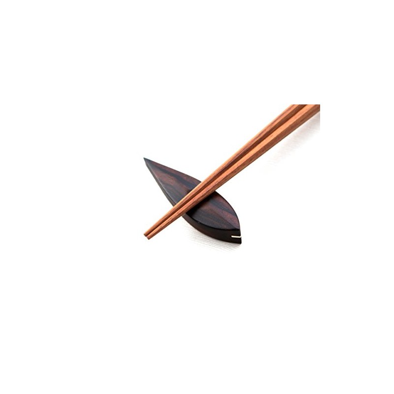 Marunao Chopsticks Rest Tsuyoi te Ebony, Ebony