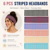 6 Pcs Striped Headbands for Women, Wide Non Slip Cloth