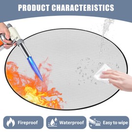 osaasi 36" Grill Mat for Outdoor Grill, Fireplace Mat, Fireproof Mat for BBQ Fire Pit (36"-4LAYER)