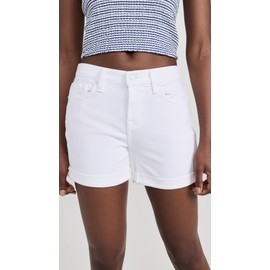 7 For All Mankind Women's Broken Twill Mid Rolll Shorts, White
