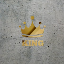 Decal Stickers of King Crown (Metallic Gold) (Set of 2) Luxury Weatherproof Vinyl Decal Stickers for Laptop Desktop Smartphone Car Dirt Bike Wall Room Mason Jar Bathtub - BICVER10h1402GOW19Y24