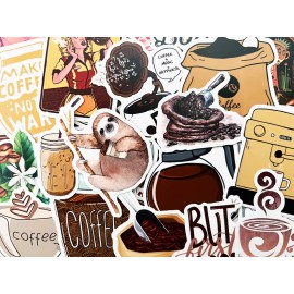 coffee 50 Coffee Lover Sticker Set Pack Boho For Waterbottle Cup Tumbler Decals