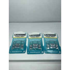 LISTERINE 3 Listerine Pocketpacks Breath Strips Cool Mint, 3 Packs Of 3, Sealed, Damaged B
