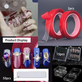 FGXY 67pcs Durchsichtige Aufbewahrungsbox für Nagelspitzen, Nail Art Display Ständer Halter-Set, Plastik Klar mit Klappdeckel Aufbewahrungsbox, Verwendet Zum Aufbewahren Von Nailart, Clips, Perlen