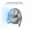 Comfort Zone 12" Cradle Floor Fan, 3 Speeds, All Metal,