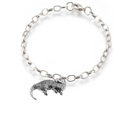 A13 Otter fine lead free English Pewter charm on a belcher link chain anklet bracelet