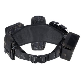 BOMTURN Tactical Battle Belt Military Molle War Duty Belt Law Enforcement for Police Army 7 in 1 Set