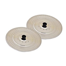 Kosma Set of 2 Piece Stainless Steel Universal Lid Cover with Perforated Steam Outlet - 21 & 27.5 cm