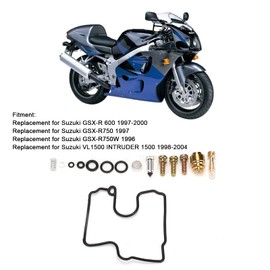 Intruder 1500 Carburettor, Akozon 60-Piece Carburettor Repair Kit, Motorcycle Carburettor Repair Kits, Carburettor Fix Kit, Carburettor for GSX-R 600/VL1500 INTRUDER 1500