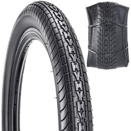 SIMEIQI 20x2.35 Inch Beach Cruiser BMX Bike Tire Black Wall Folding Replacement Bicycle Tire for Hybrid City Commuter Trail (Black 1 Tire, 20x2.35)