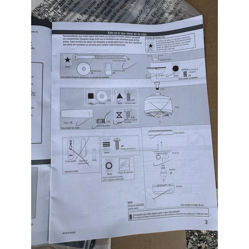 Hunter 52 in Cavera Matte Black Ceiling Fan Light Kit
