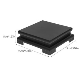 YARNOW Wooden Display Stand Teapot Aquarium Lamp Base Square Vase Riser Home Decoration Accessories for Room Garden13x4. 3CM, Q7R0941XW8W28MRA40JRJDR, Black, 13x13cm