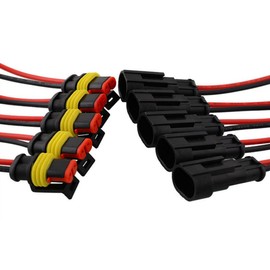 Etopars 5 X 2 Pin Way Car Auto Waterproof Electrical Connector Plug Socket Kit with Wire AWG Gauge Marine