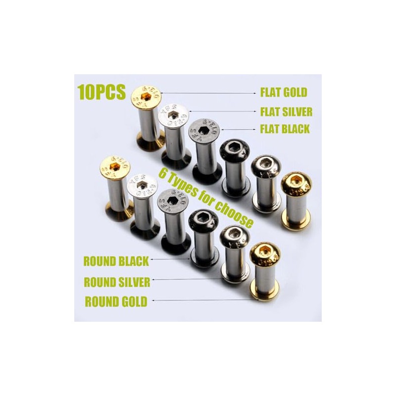 10PCS Knife Handle Bolts Rivets M4 Screws Nuts DIY Handle