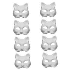 NOLITOY 8pcs Pulp Blank Mask Costume Superhero Costume Cloths for Men White Animal DIY Full Couples Masquerade Masks Paintable Cat Mask Masquerade Cat Mask Paintable Animal Mask Prom
