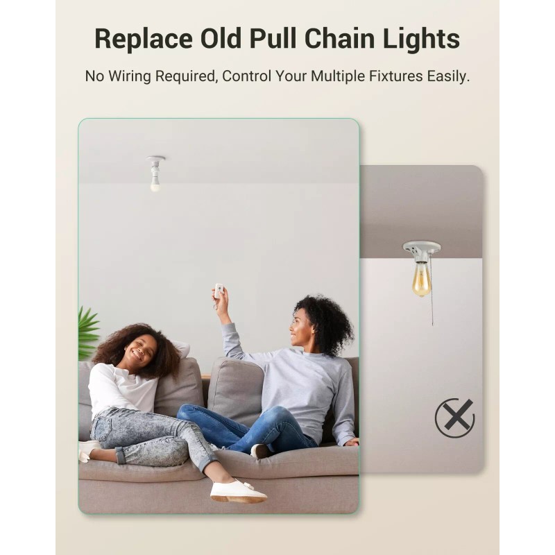 DEWENWILS Wireless Remote Control Light Socket E26/E27 Bulb Base Bulbs