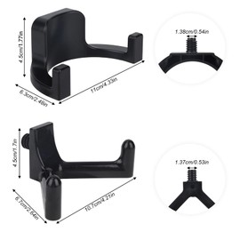 3pcs Shed Hooks Compatible with Suncast and Craftsman, Plastic U & V Shaped Tool Hangers Shed Shelves Storage and Organization Accessories for Rakes Shovels Hammers(Black)