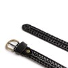 ECHAIN Women Braided Woven Genuine Leather Narrow Belt 25mm Wide