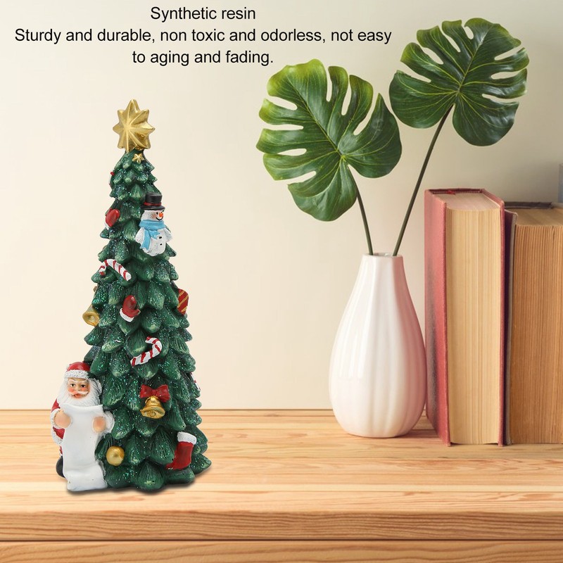 Christmas Tree Statue Durable Fadeless Resin Christmas Tree Figurine Exquisite