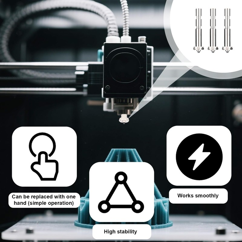 3pcs 0.6mm Integrated Nozzles for Anycubic Kobra 3 Max Combo,