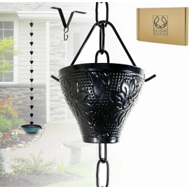 U-nitt Rain Chains for Gutters | Rainwater Catcher & Diverter | 8.5ft Metal