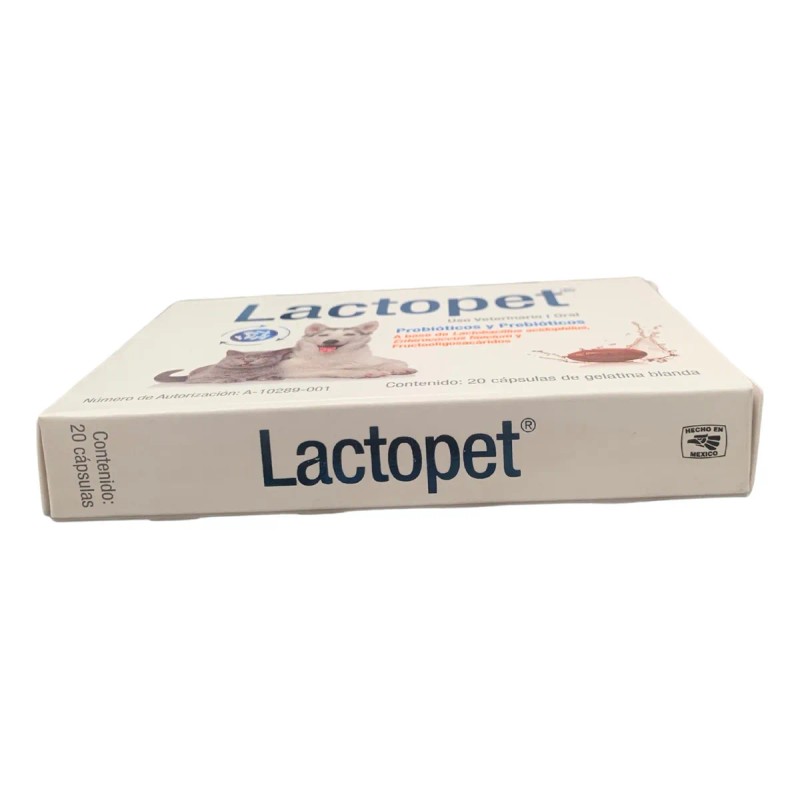 Lactopet Oral 20 Cápsulas Lactobacilos Probióticos Y Prebió