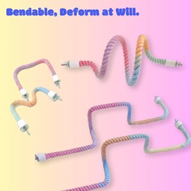 Nopikku 39.3'' Extra Long Bendable Bird Rope Perch for Birds