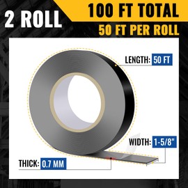 VIVIDA Deck Joist Butyl Tape 2 Inch × 50 Feet, Butyl Joist Flashing Tape for Decking, Waterproof Deck Joist Tape for Wood Joists & Beams, 2 Roll