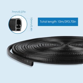YGHSZ 12M/39Ft Door Edge Protector, U Shape Car Edge Trim Rubber Seal, Fit Most Cars Such as Sedans, Trucks, SUV, ATV, Boats (Black)