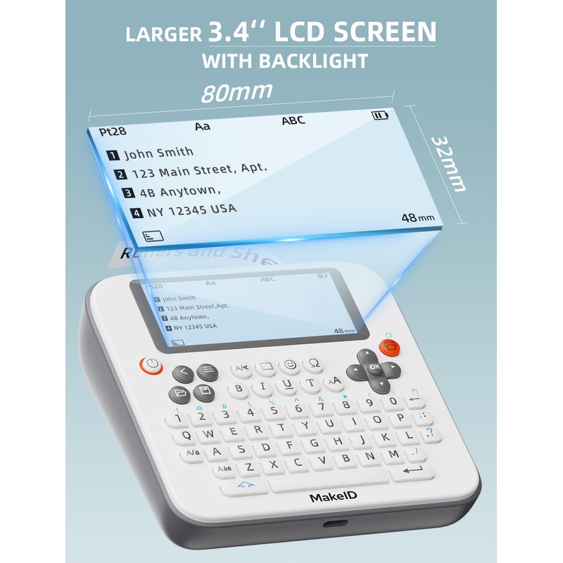 Makeid E1 Label Maker - Bluetooth Rechargeable Label Maker Machine