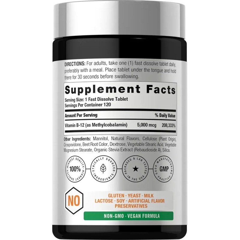Metilcobalamina Vitamina B12 Sublingual 120 Tabletas Ok B71