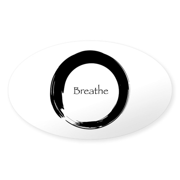 CafePress Enso with Breathe Oval Car Bumper Sticker